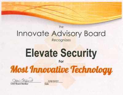 Award badge for Innovate Cybersecurity Summit 2022