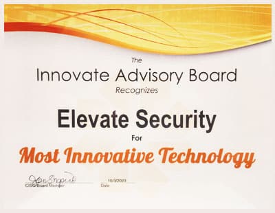 Elevate Security's Most Innovative Technology Award from The Advisory Board